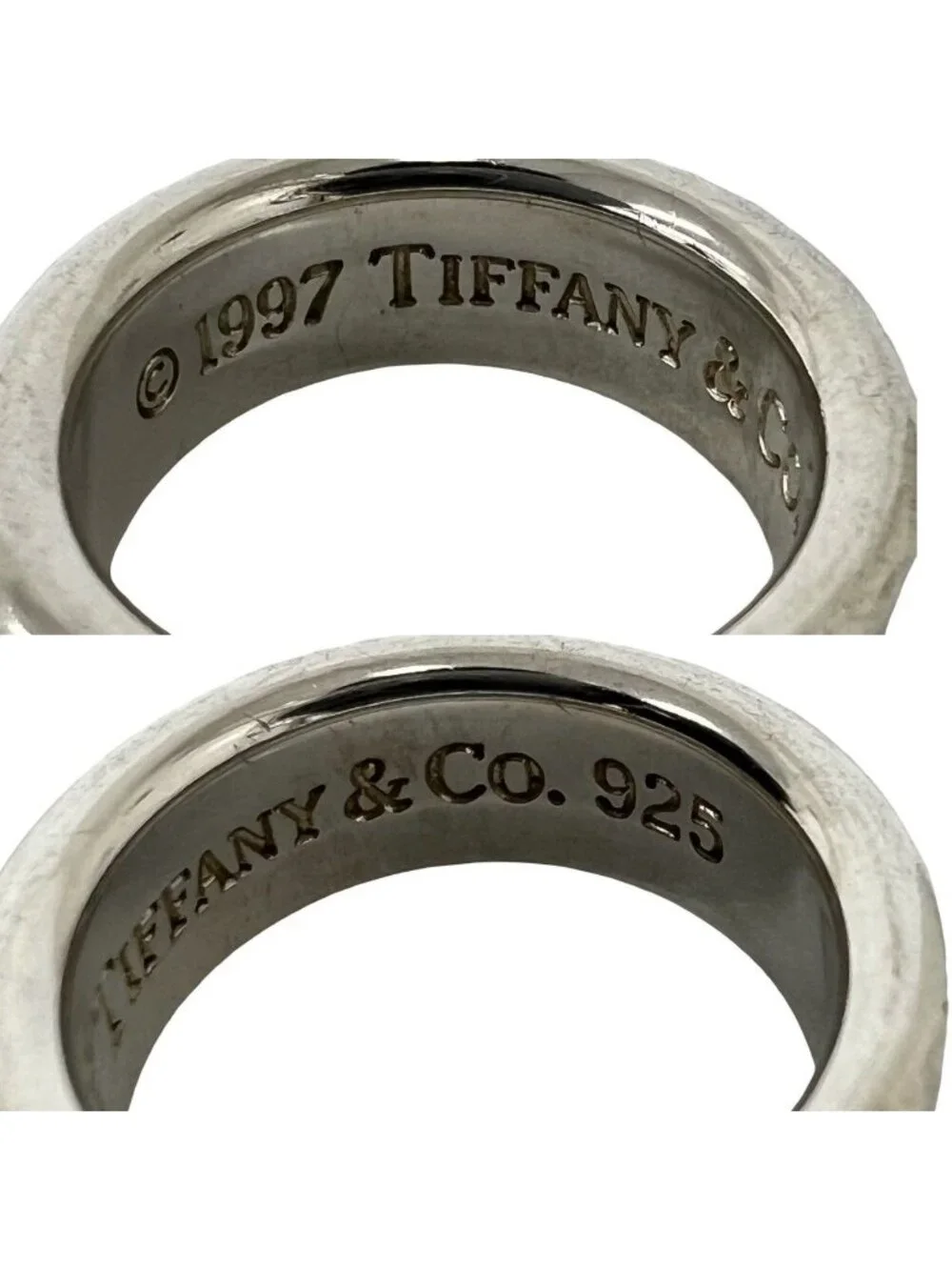 Tiffany & Co Vintage Narrow Ring Log 925 Sterling Silver